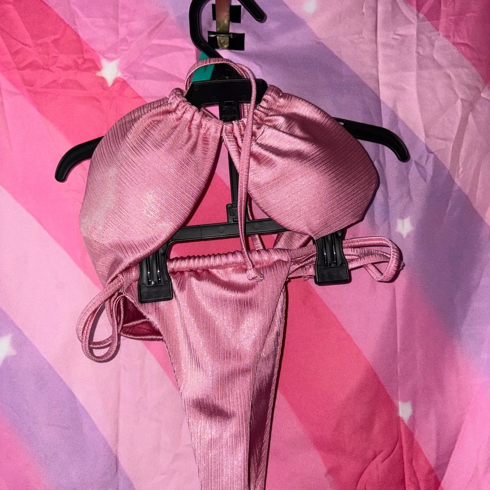 Pink Shimmer Bikini Set